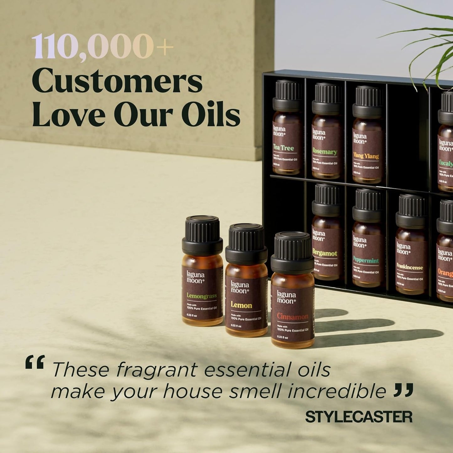 Lagunamoon Essential Oils Set - 12 Piece Premium Grade Home Essentials Oils - for Diffusers, Fragrance, Scents for Candle Making - Natural Aromatherapy Oils for Cars & Home Products, Room Sprays