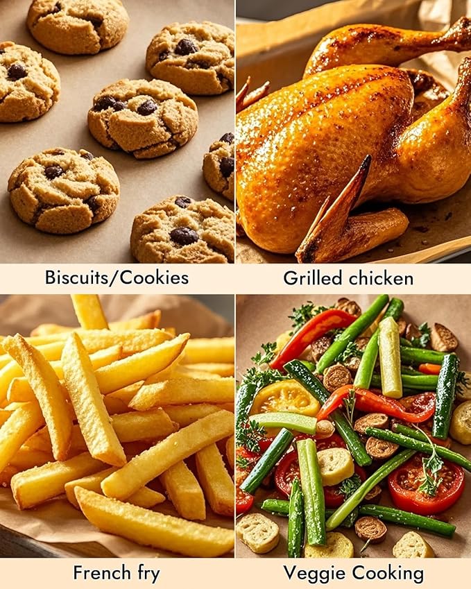 YQL 12x16 Inch 150PCS Disposable Pre-cut Parchment Paper Sheets, Unbleached Parchment Paper Liners, Non Toxic Rectangular Air Fryer Liners for Cookies, Bread, Roasting, Air Fryer and More