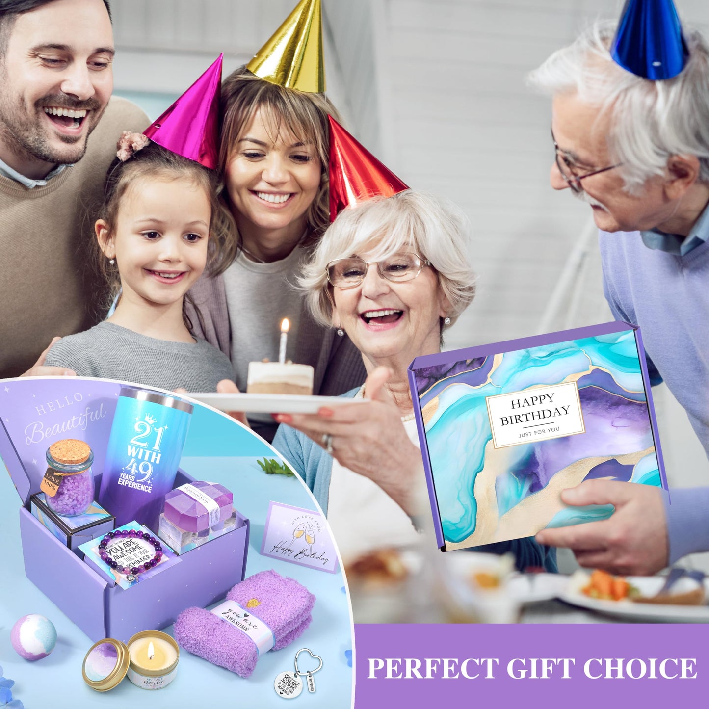 70th Birthday Gifts for Women, Gift for 70 Year Old Woman, Best Gifts for 21 with 49 Years Experience, Happy 70th Birthday Gifts BFF Friend Gifts for Her Mom Sister Friend Wife Coworker