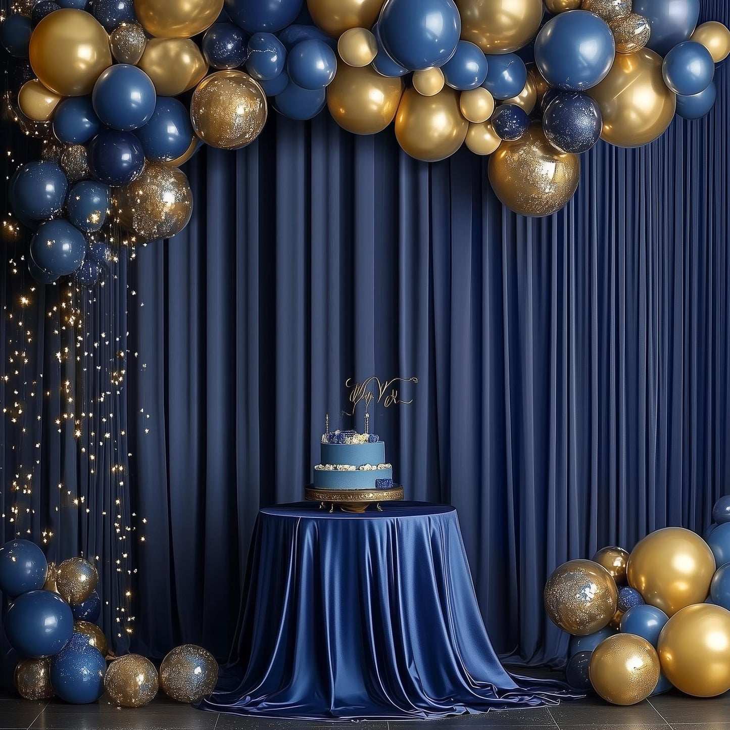 Htper 10x12 ft Navy Blue Backdrop Curtain for Wedding Parties, Wrinkle Free 2 Panels 12 ft Long Polyester Photo Backdrop Drapes Back Drop Cloth for Birthday Photography Background Party Backdrop