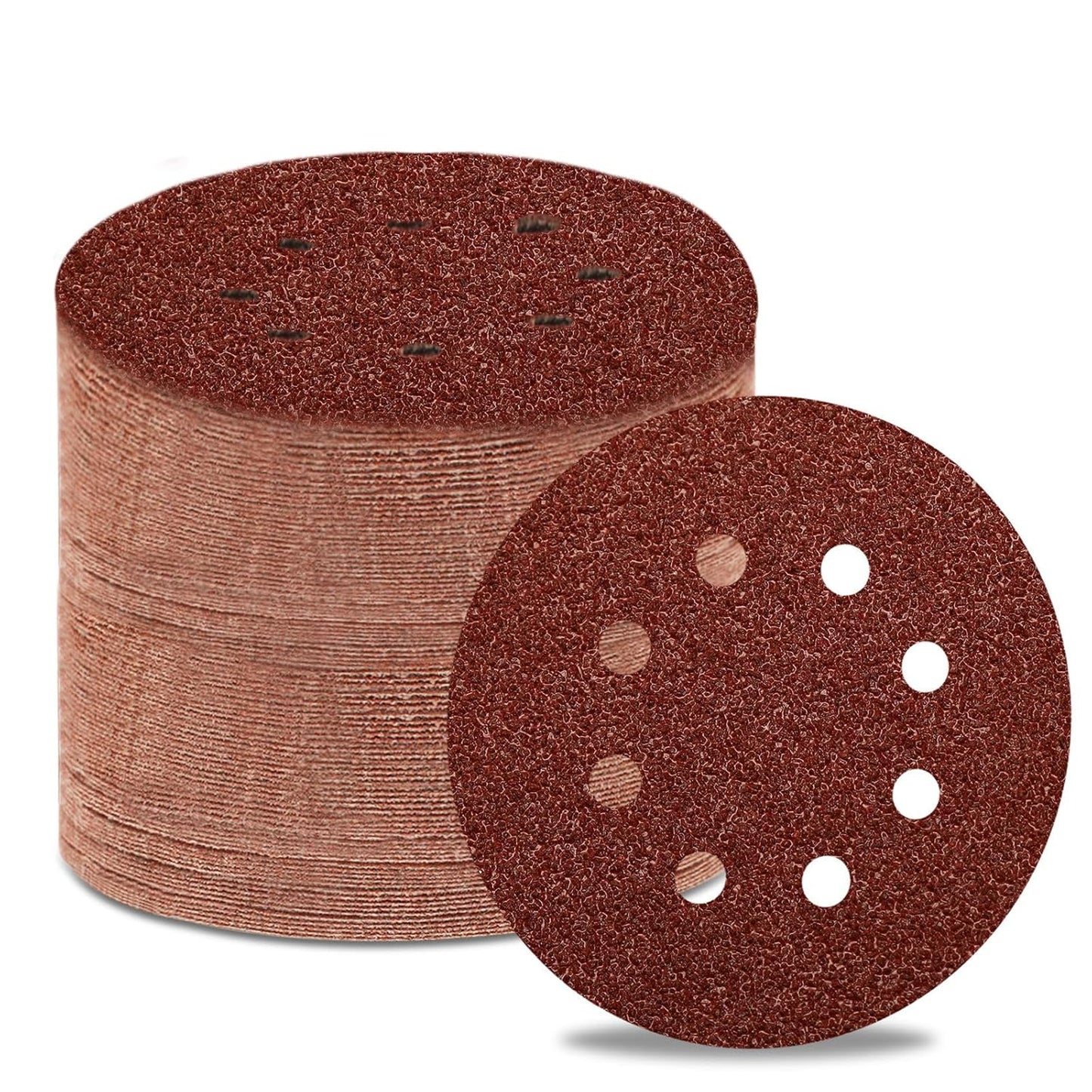 80 Grit 5 Inch Sanding Discs Hook and Loop Sandpaper, 150 PCS 8 Hole Adhesive Coarse Sand Paper for Random Orbital Sander