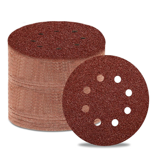 80 Grit 5 Inch Sanding Discs Hook and Loop Sandpaper, 150 PCS 8 Hole Adhesive Coarse Sand Paper for Random Orbital Sander