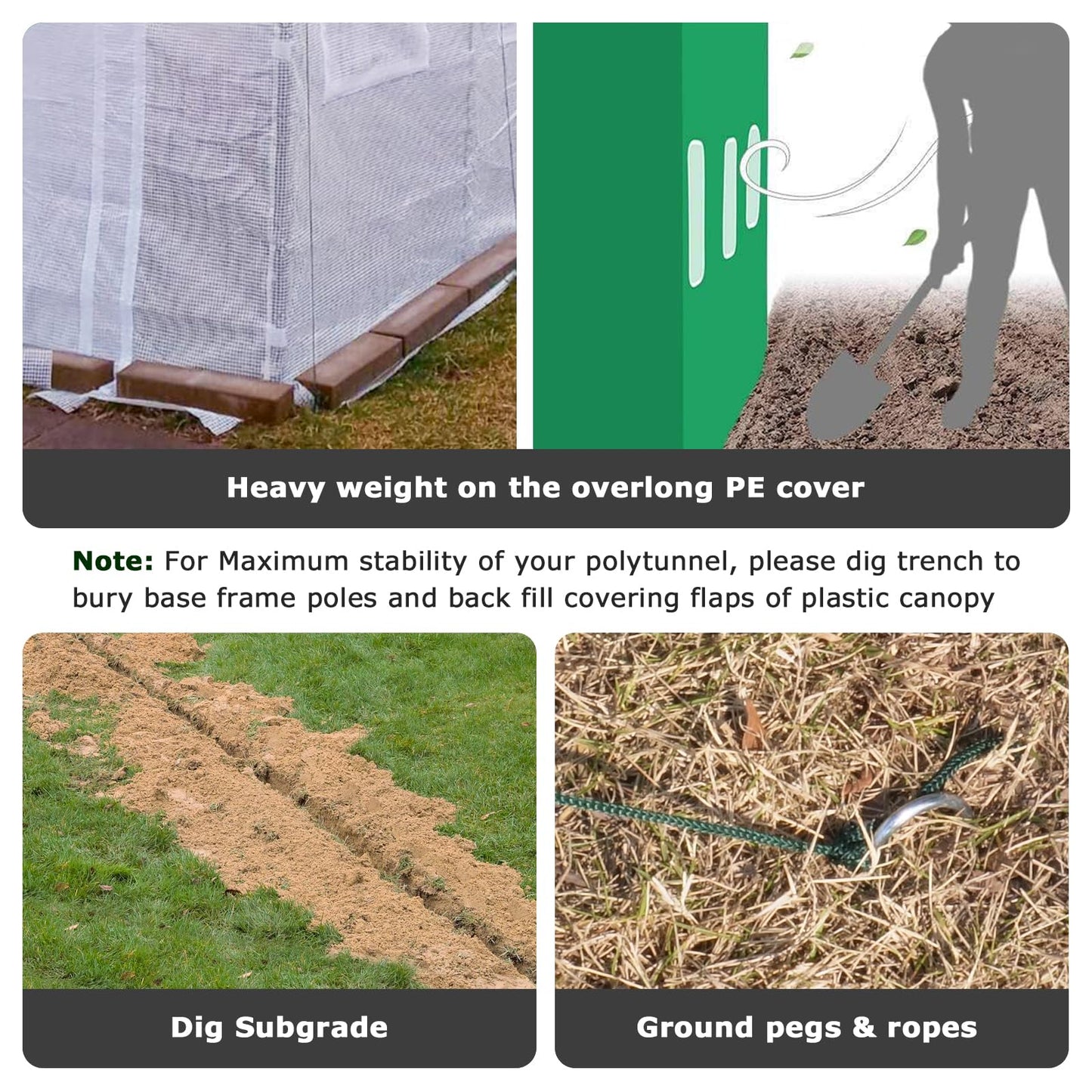 KANAGAWA 10'x7'x 7' Walk-in Tunnel Greenhouse with Watering System Heavy Duty Portable Green House Protect Gardening Plants 1 Zipper Mesh Door, 6 Roll-up Windows, Thickened galvanised Steel,White