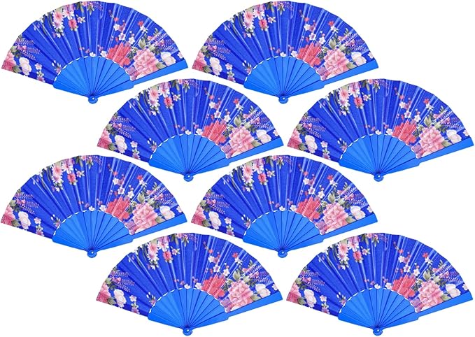 QIRMIZI 20 PCs Large Handheld Floral Folding Fans Hand Held Rave Fan – Perfect for Music Festivals, Carnivals, Weddings, E...