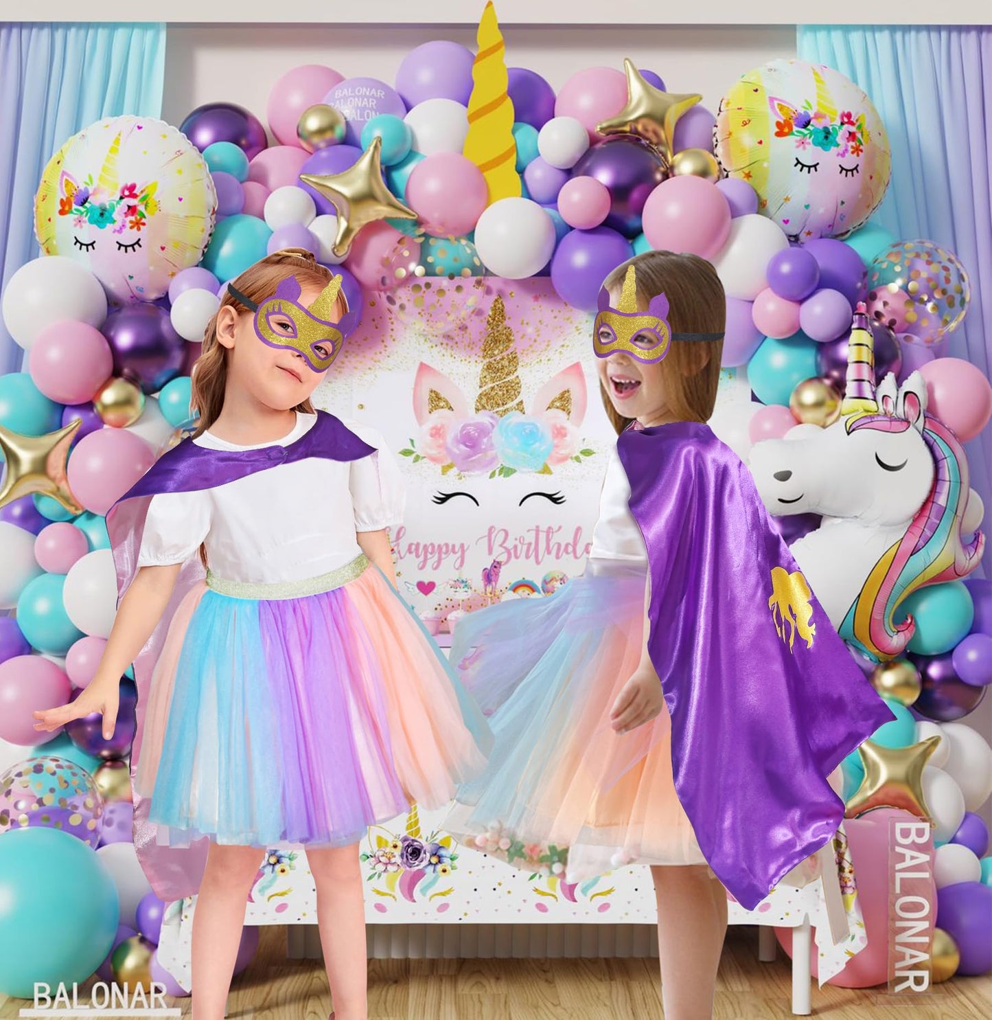 D.Q.Z Toddlers Super Hero Costumes for Girls Superhero-Capes Rainbow TuTu, Princess Dress Up Birthday Gifts for 3-6 (Purple)