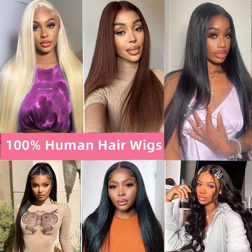 LATTIXXIA 6x5 HD Lace Front Wig Wear and Go Glueless Wigs Human Hair Pre Plucked Pre Cut 200% Density Straight Lace Front Wigs Human Hair Glueless Lace Front Wigs For Women 22 Inch