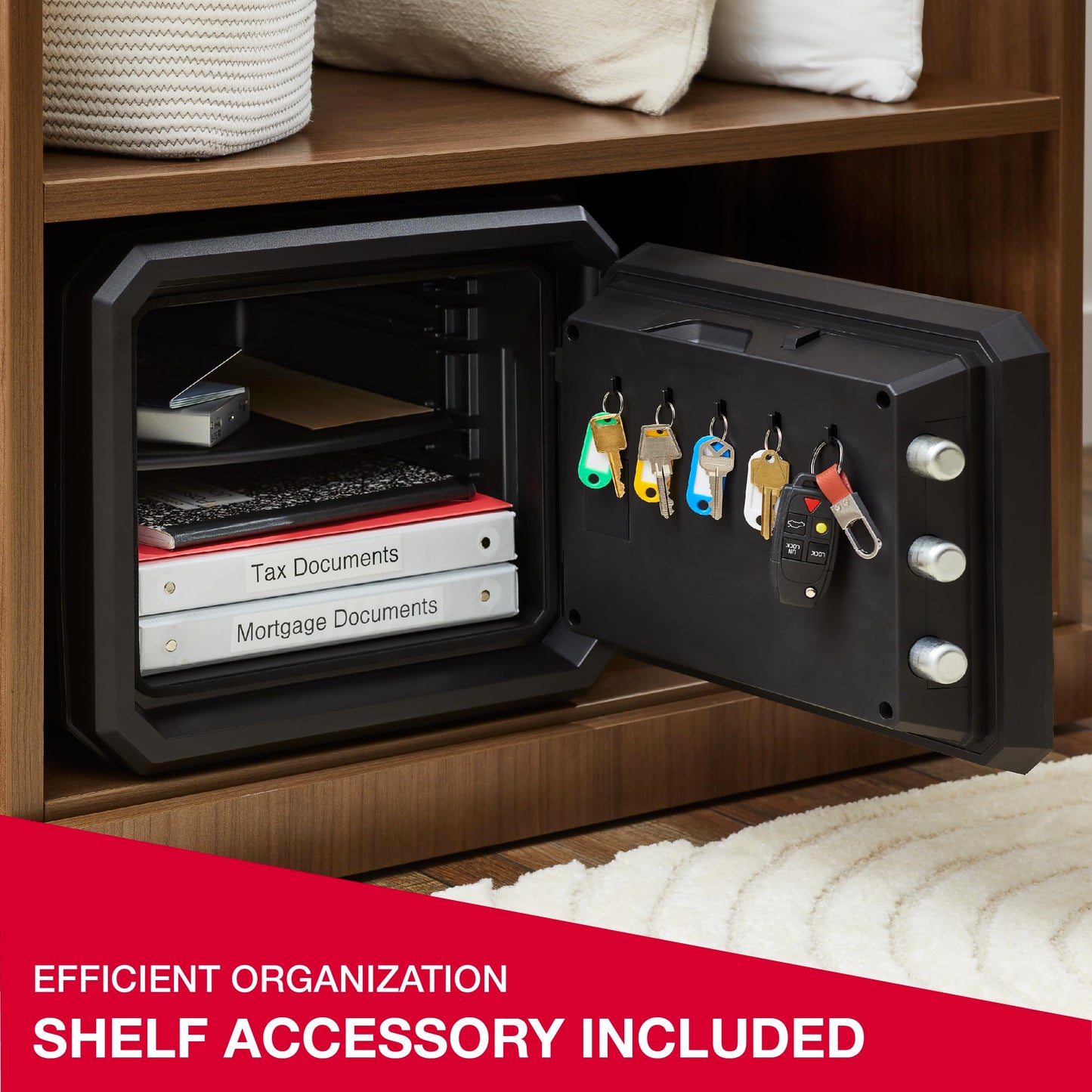 SentrySafe Fireproof and Waterproof Large Safe with Backlit Digital Keypad and Override Key for Passports, Money, Jewelry, 0.81 Cubic Feet, FPW082HTC