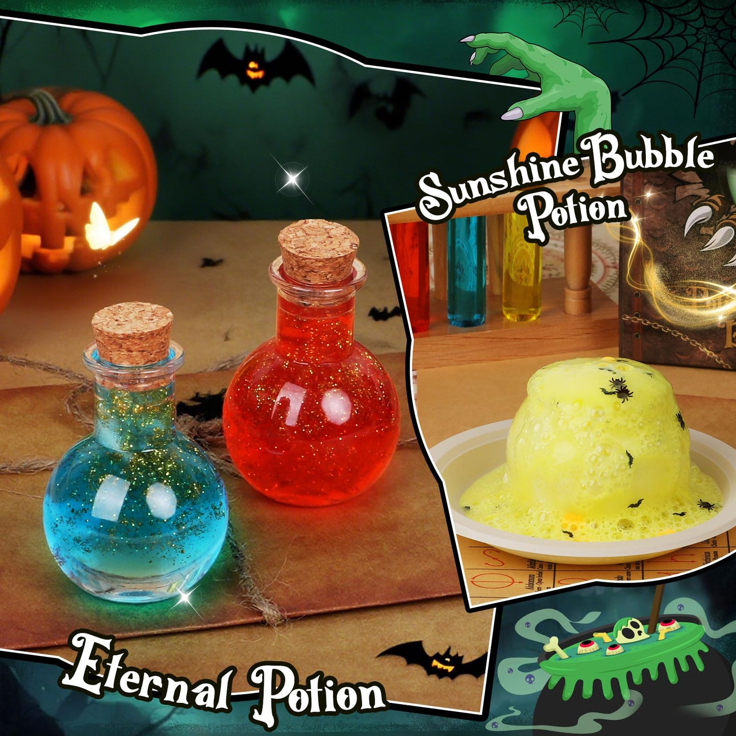 Alritz Science Potion Kits for Kids - 23 Magic Mix Potion Bottles, Witches Cauldron, Birthday Party Halloween Decorations Gifts Toys for Boys Girls 8 9 10 11+ Years Old