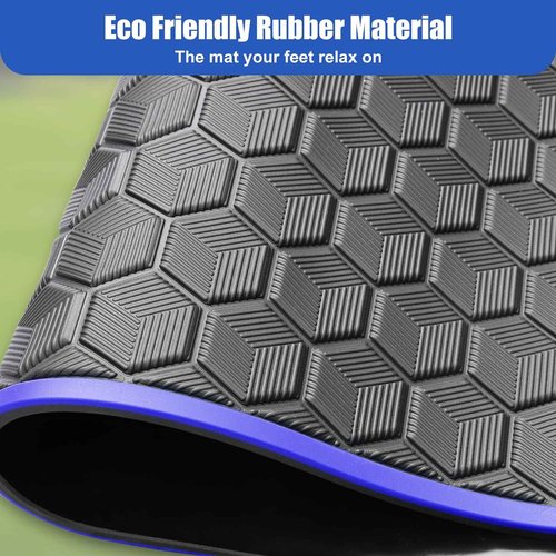 Golf Cart Mat for Club Car Ds Floor Liner Unique Cube Square Patent Design Fits Club Car DS 1982-2013 / Villager 1982-2018 Blue Trim