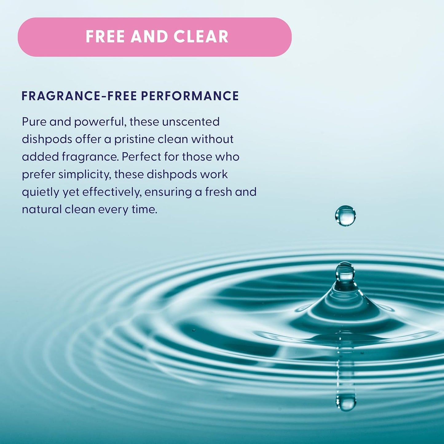 Natural Dishwasher Detergent Pods| Free and Clear (Unscented) Dish Tabs, Eco-Friendly Plant Based Enzymes | Leaves Dishes Sparkling, 60 Count