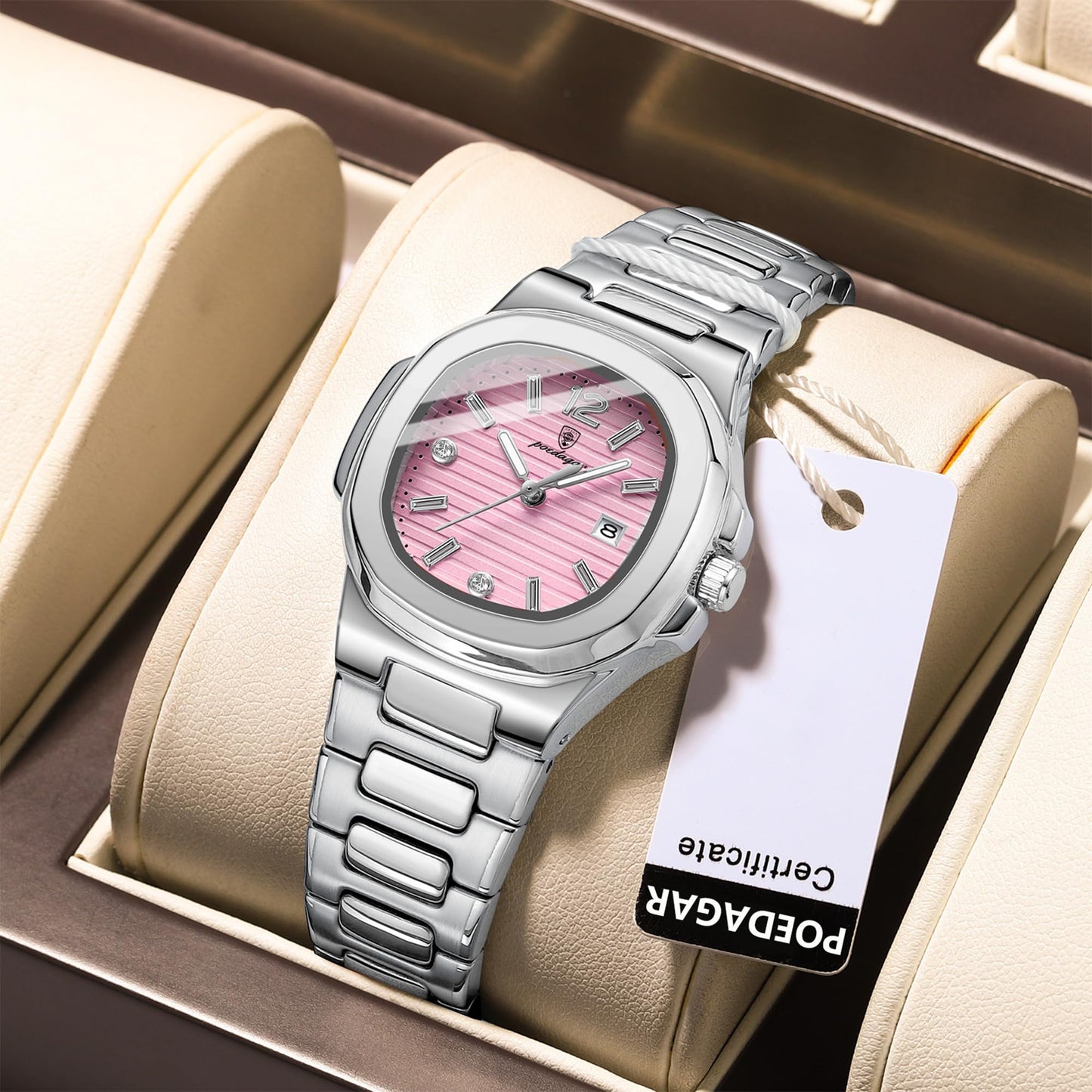 TIMGUX Watch for Women Business Dress Analog Quartz Two Tone Stainless Steel Waterproof Luminous Date Luxury Casual Wrist Watch
