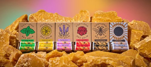 Portland Bee Balm All Natural Handmade Beeswax Based Lip Balm, Rose Garden 24 Count
