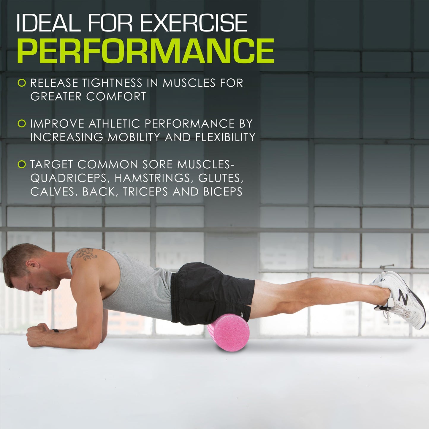 ProsourceFit High Density Foam Rollers long, Firm Full Body Athletic Massage Tool for Back Stretching, Yoga, Pilates, Post Workout Muscle Recuperation