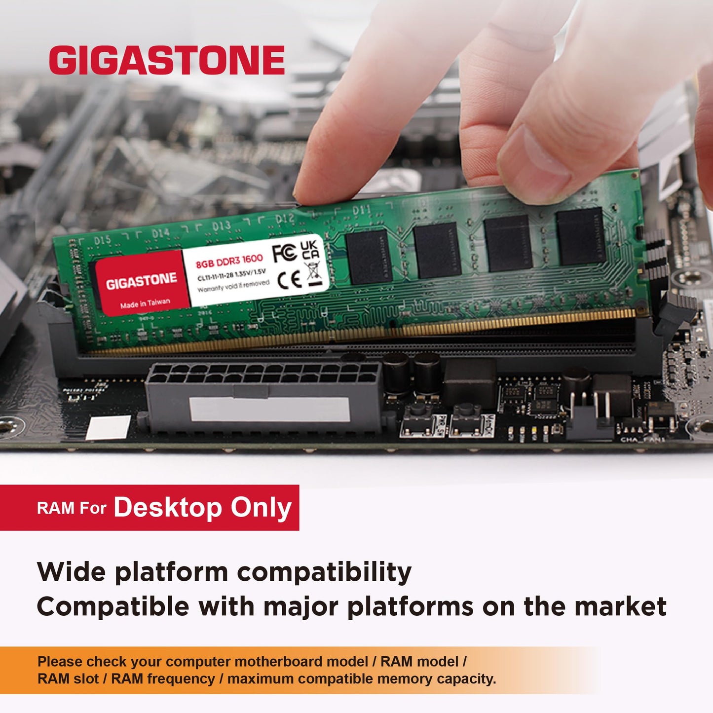 ?Ddr3 Ram? Gigastone 128Gb Kit (16X8Gb) Ddr3/Ddr3L 1600Mhz (1333Mhz) Pc3-12800 (Pc3-10600) Cl11 1.35V/1.5V 2Rx8 Udimm 240 Pin Un