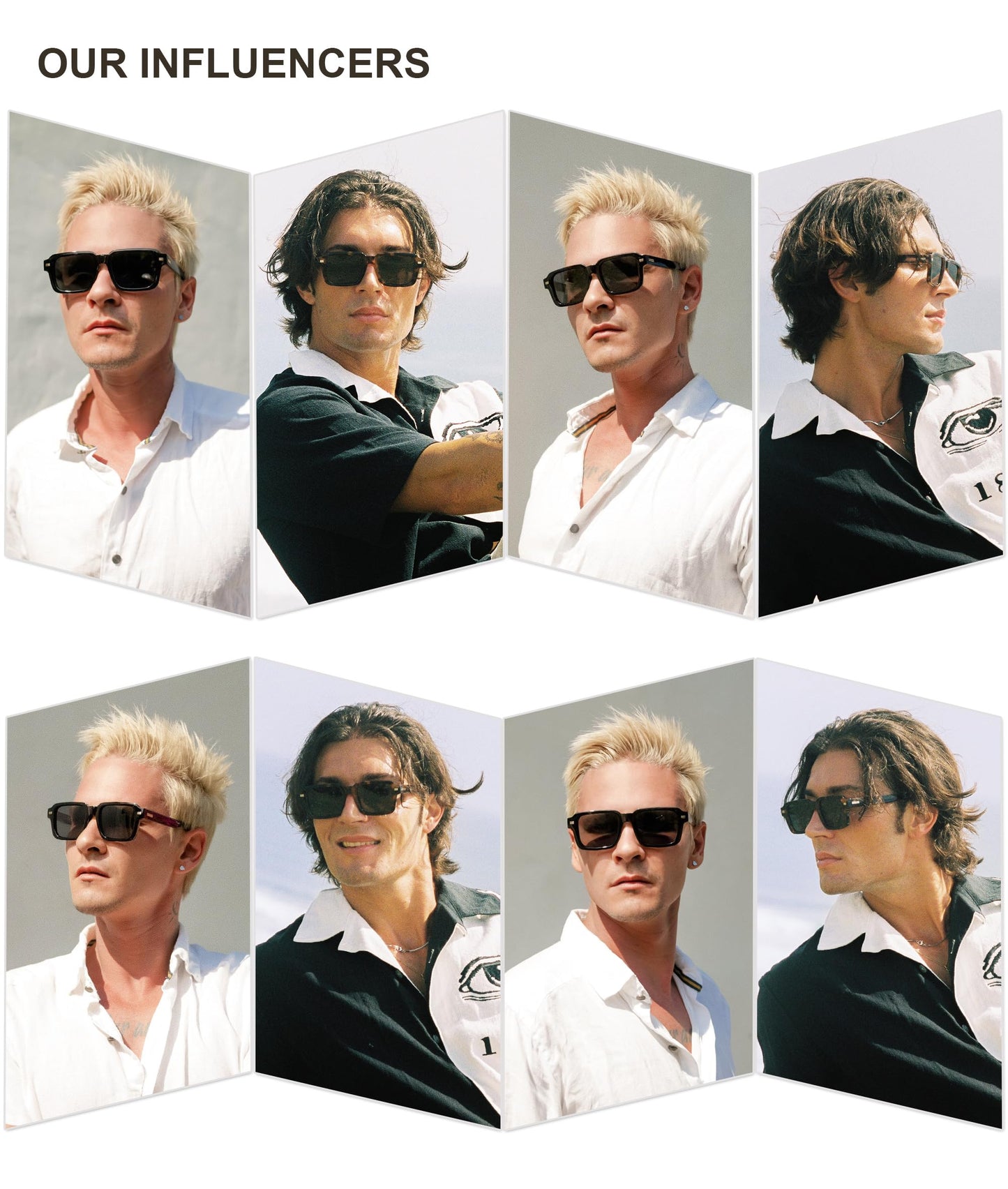SOJOS Trendy Square Polarized Sunglasses for Men Women, 70s 80s Retro Vintage Rectangle Shades SJ2345