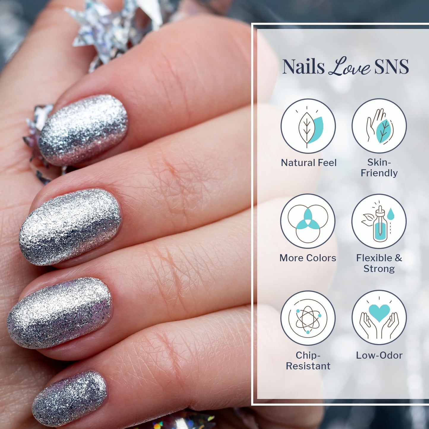 SNS Nail Dip Powder, Gelous Color Dipping Powder - Hey How You Doin'? (Red/Glitter) - Long-Lasting Dip Nail Color Lasts 14 Days