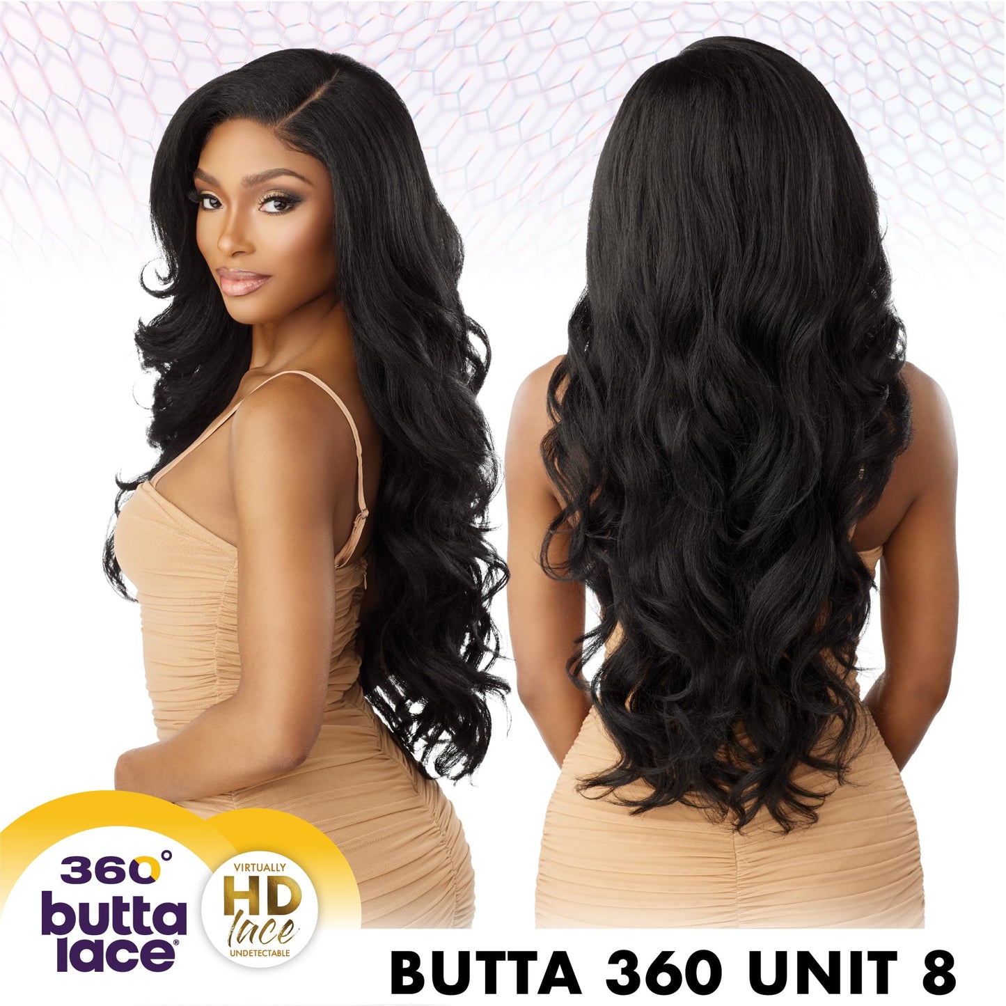 Sensationnel Butta 360 Lace Wigs - Unit 8 Side Wider Parting 360 Degree Lace Glueless Synthetic Preplucked Hairline (FLAMBOYAGEC