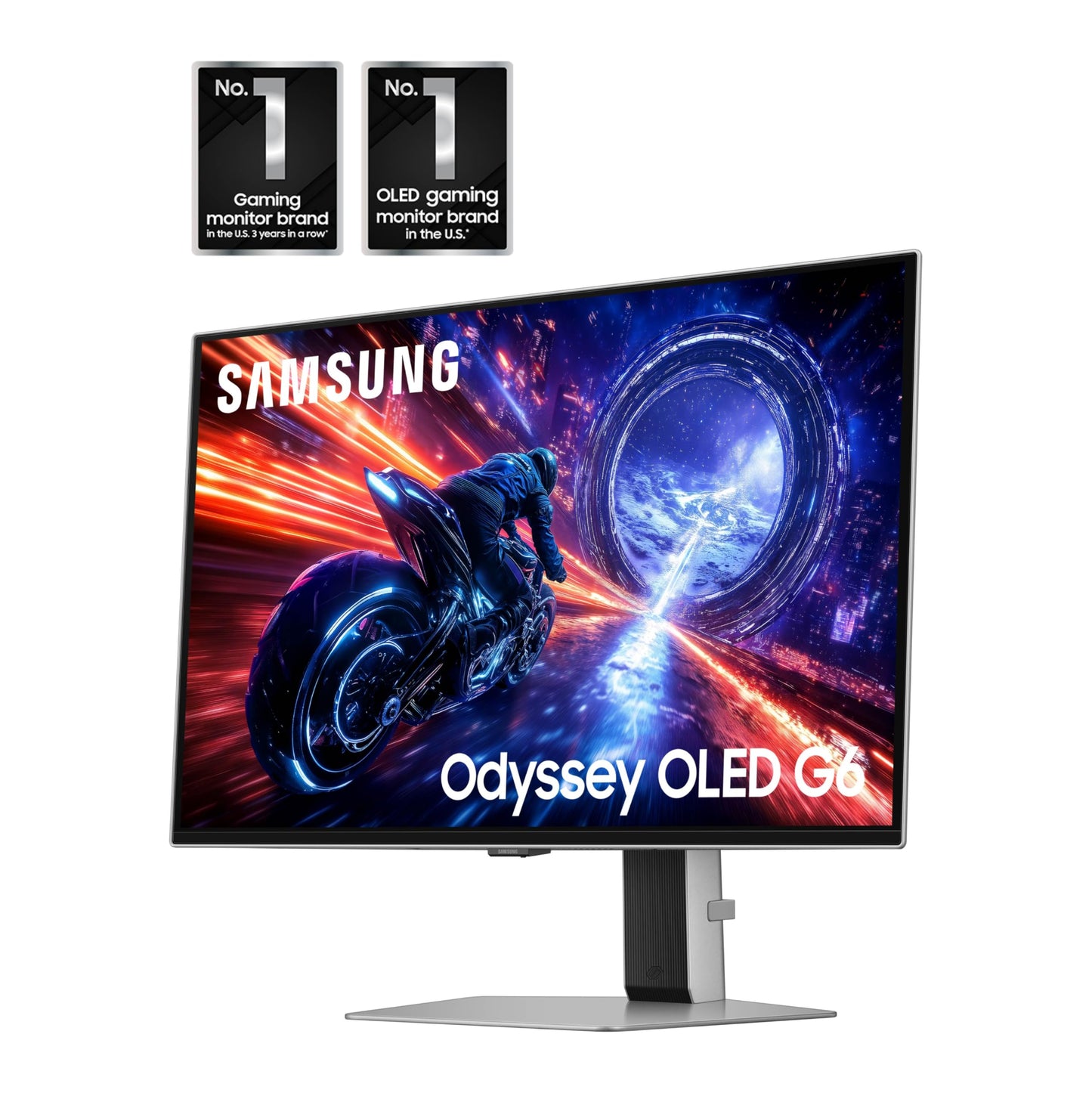Samsung 27” Odyssey OLED G6 G60SF QHD QD-OLED Gaming Monitor, 500Hz Refresh Rate, 0.03ms (GtG) Response Time, G-Sync Compatible, VESA DisplayHDR TrueBlack 500, LS27FG602SNXZA, 2025, 3 Yr Warranty