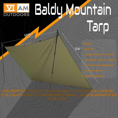 VIAM Outdoors | Baldy Ultralight 1.9 oz Tarp | Tan