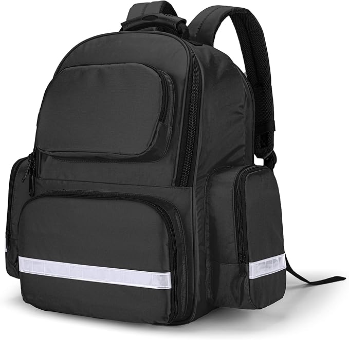 Trunab First Responder Bag Trauma Backpack Empty, Medical Emergency Kits Storage Jump Bag Pack for EMT, EMS, Police, Firef...