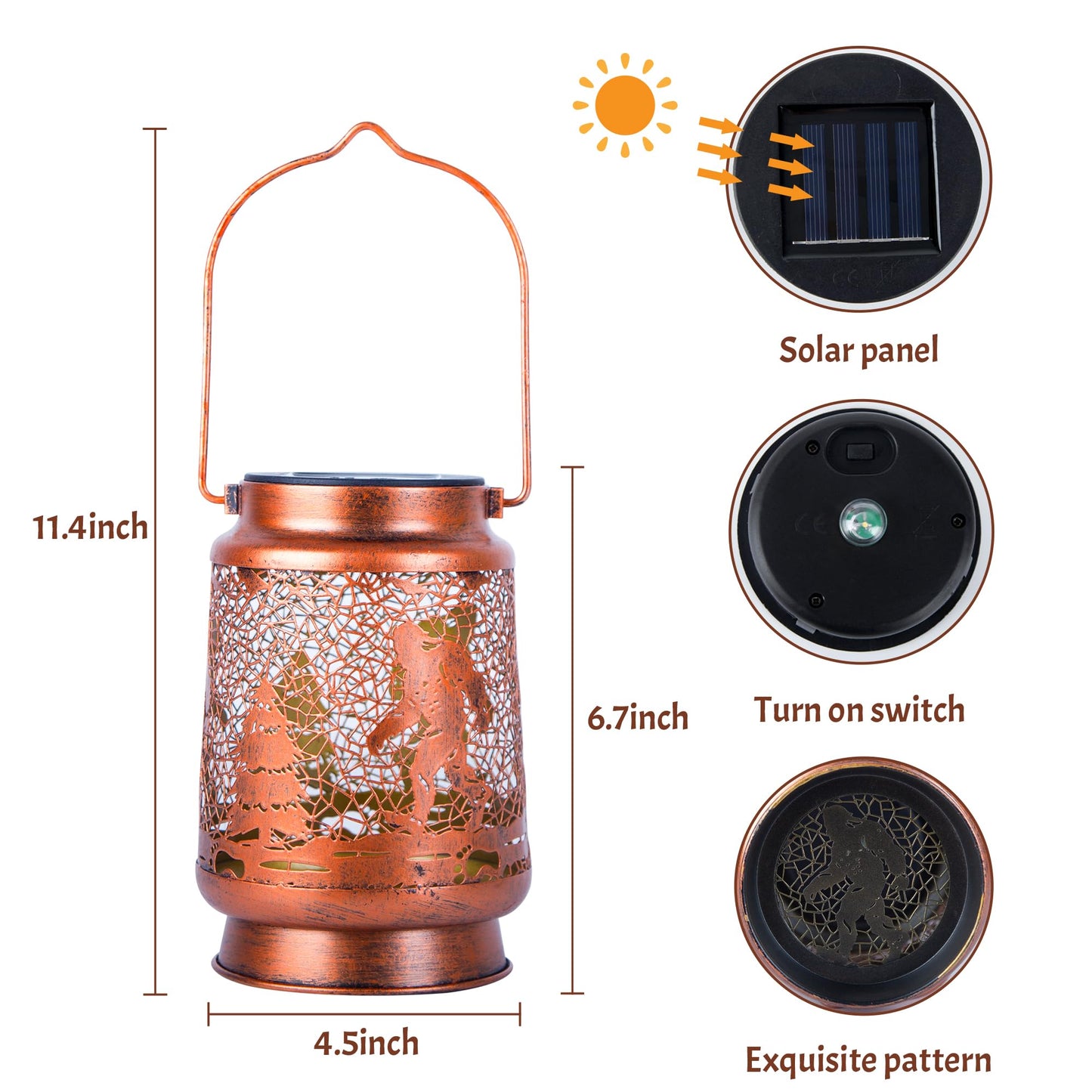OFEWPAGA Bigfoot Solar Lanterns Outdoor Waterproof, Big Foot Sasquatch Gifts for Women Men, Hanging Solar Lights for Yard, Patio, Garden Decor