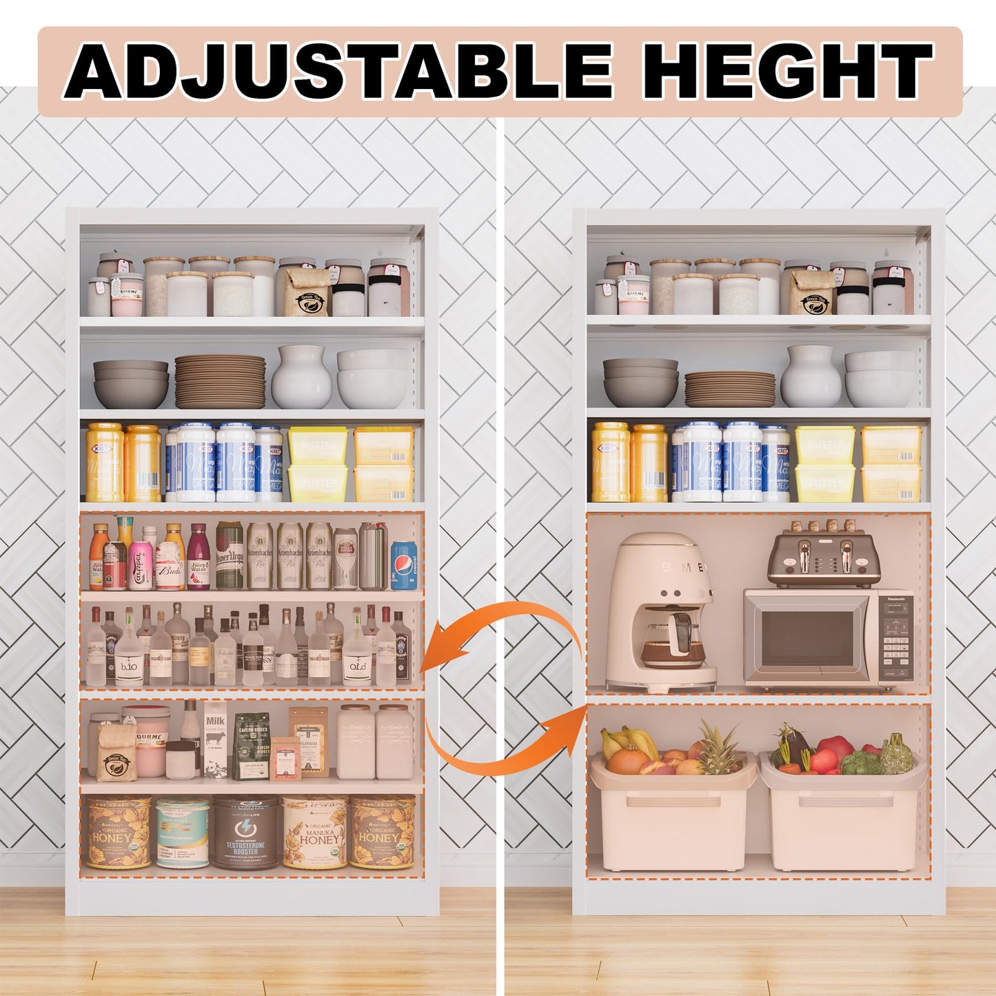 RpAosd 55" Steel Open Shelf Shoe Rack – Adjustable 7-Tier Shoe Organizer, Heavy-Duty Metal Shelf for Entryway, Closet, Garage (White, 7 Tier)