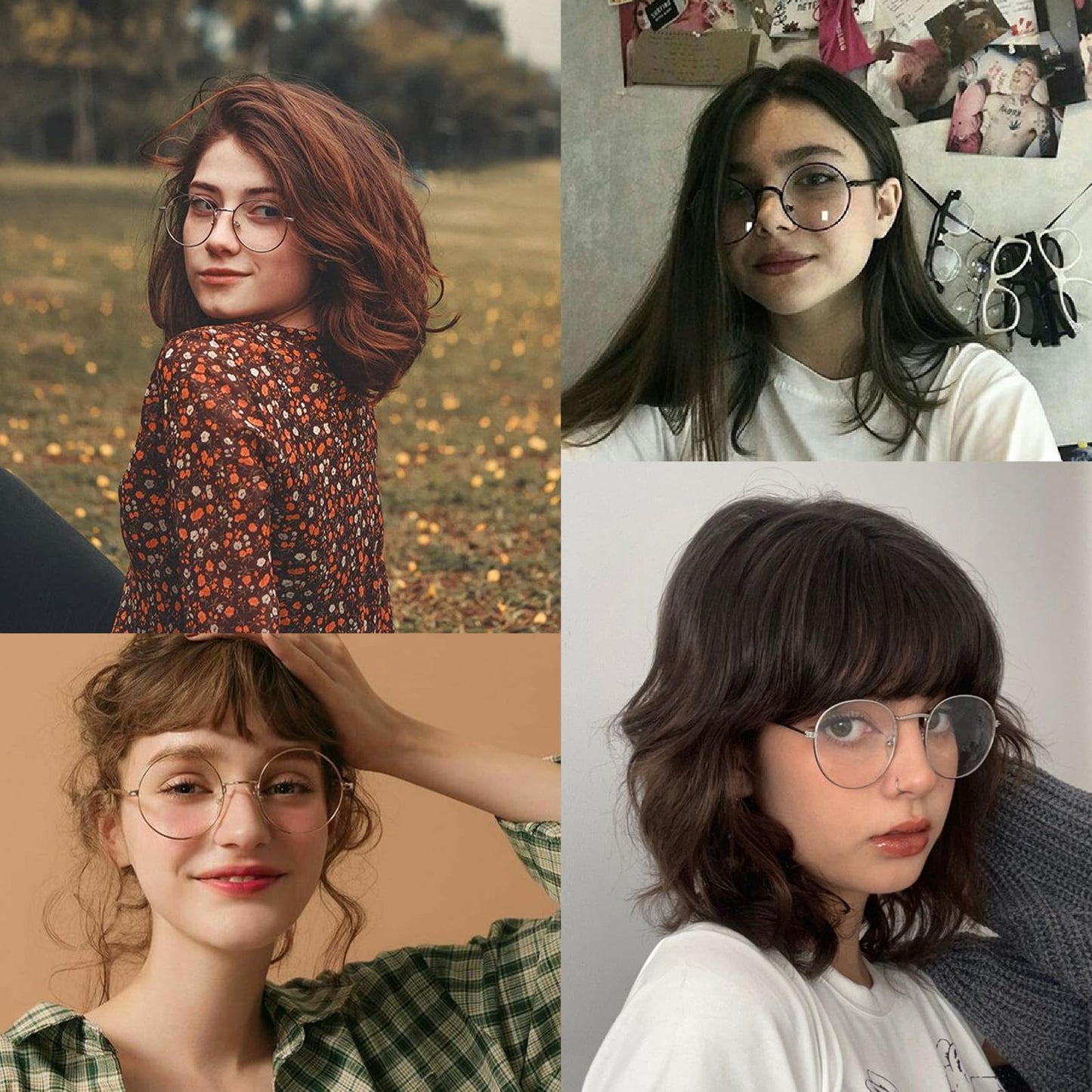 D Lolylad Classic Round Glasses for Women Men Retro Circle Clear Lens Non-Prescription Metal Frame Glasses