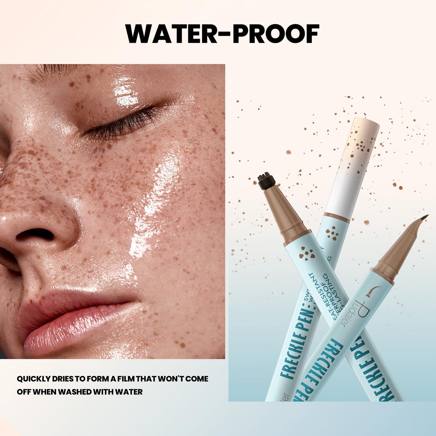 2-in-1 Dual Ended Microblading Freckle Pen & Freckle Stamp,Waterproof Freckle Stamp & Precise 15Tip for Natural Lifelike Freckle