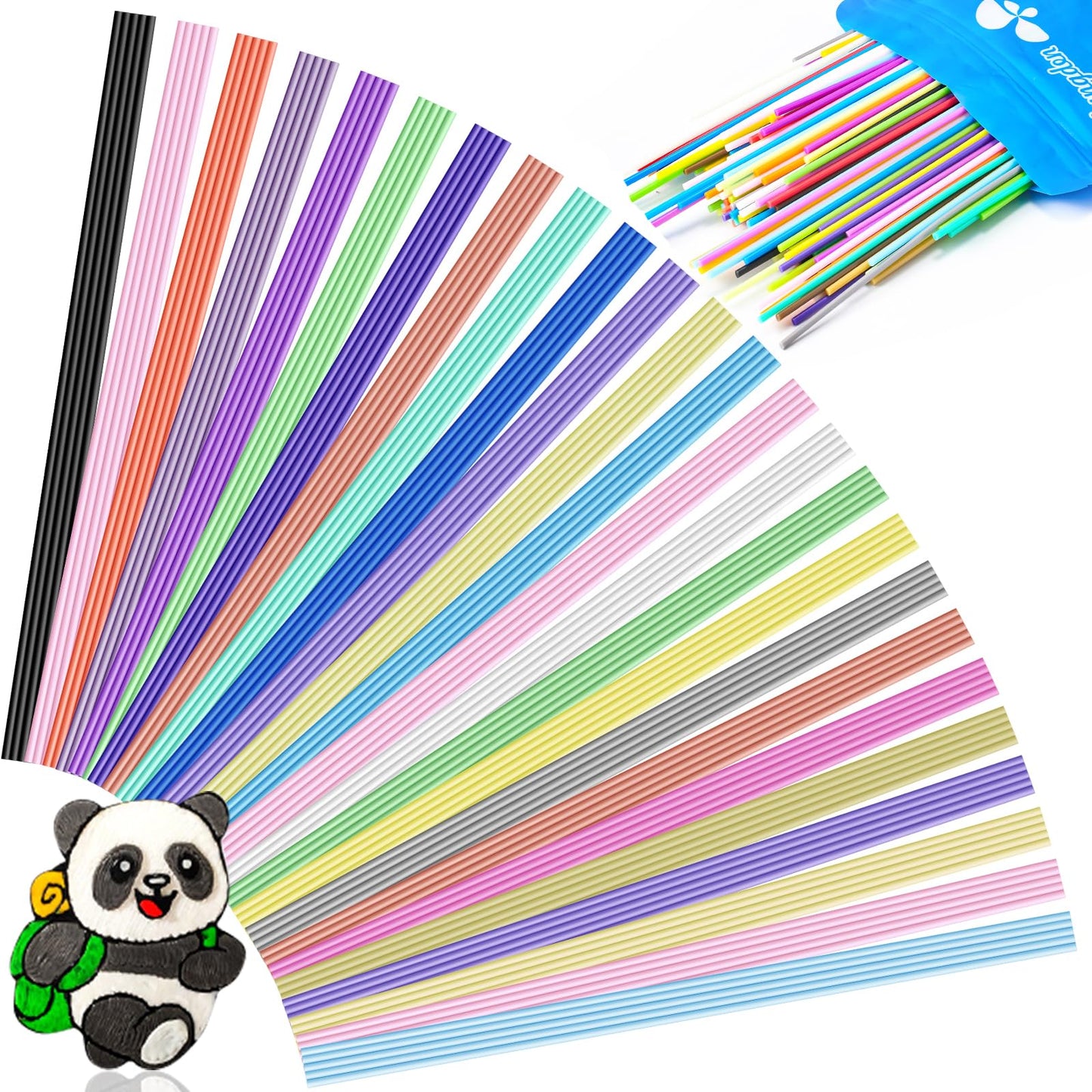 Yungden 250Pcs 3D Pen Refills Pack For 3Doodler Start+ Pen, 25 Colors 2.5Mm Pcl Low Temperature 3D Pencil Filaments, Not Compati