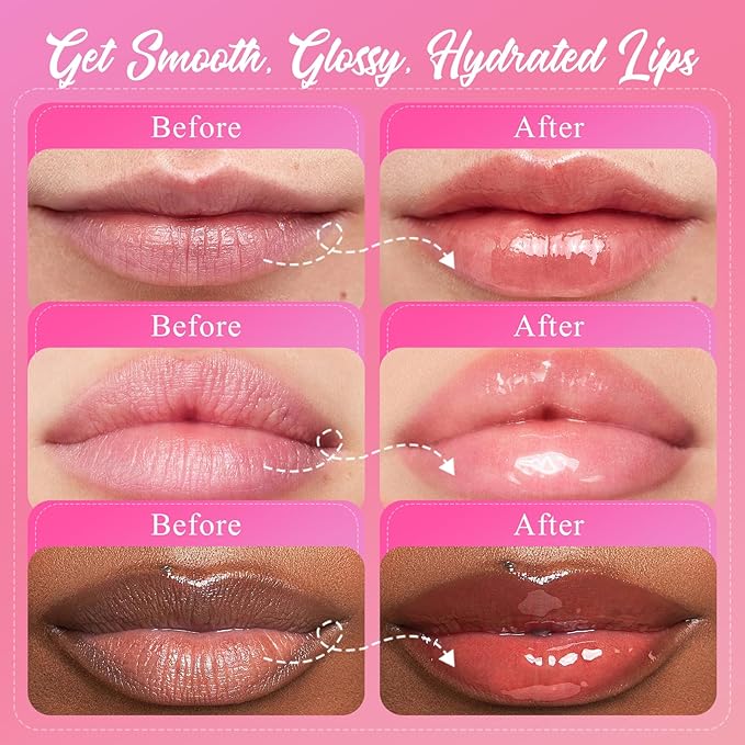 4 Pack Lip Mask Set, Lip Sleeping Mask Hydrating Repair for Chapped, Dry Lips - Berry, Grape, Mint, Vanilla Flavors, Overnight Lip Mask with Vitamin C & Shea Butter
