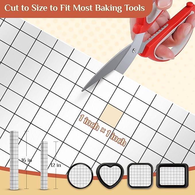 Silicone Baking Mat, 16 IN x 10 FT Free Cutting Baking Sheet,Non-Stick Reusable Dough & Pastry Mat,Non-Slip Silicone Mat Roll for Air Fryer Liner,Freeze Dryer,Oven Baking Pan,Kitchen Counter