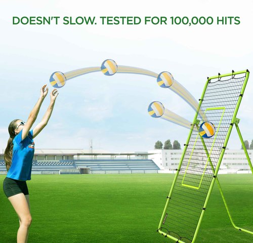 Volleyball Rebounder Net 7x4 ft Volleyball Rebounder Bounce Back Training Equipment for Volley Ball Practice Volleying Bumping Spiking Lacrosse Training with Five Adjustable Rebound Angles