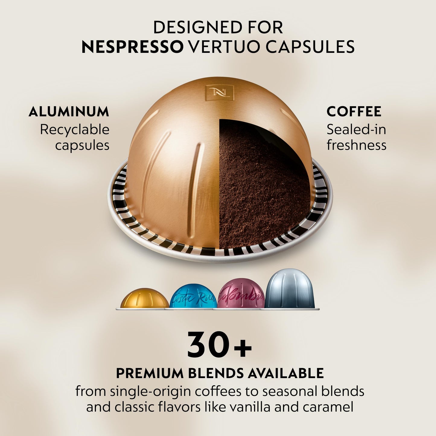 Nespresso Vertuo Plus Coffee and Espresso Maker by Breville, Ink Black with Aeroccino Milk Frother