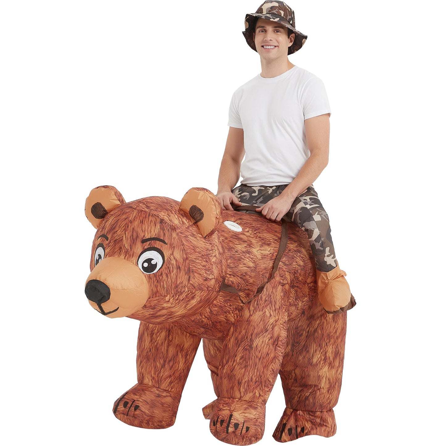 One Casa Bear Inflatable Costume Riding Bear Air Blow up Funny Fancy Dress Party Halloween Costume for Adult