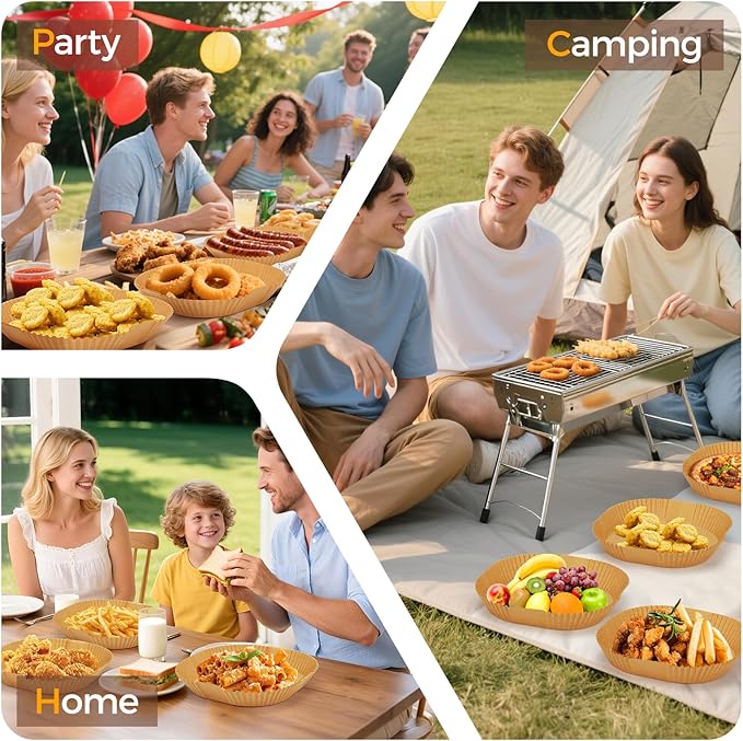 400 Pcs Air Fryer Liners Disposable, 8" Square Heavy-Duty Parchment Paper for 5-8 qt Airfryer Basket, Non-Stick & Grease-Proof Baking Liner for Oven Pan