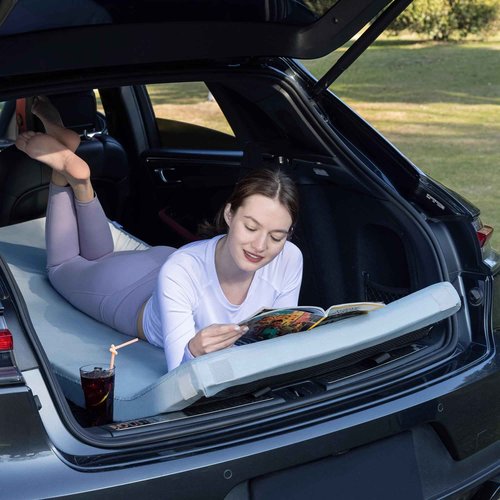 Kingfun Memory Foam Camping Sleeping Pad, CertiPUR-US Camping Mattress Waterproof Roll Up Mattress Guest Bed, Thick Floor Sleeping Mat for Car for Adults with Travel Bag
