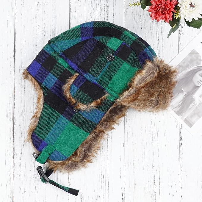 ONWAY Trapper Hat Winter Hats for Women Men with Faux Fur Ear Flaps