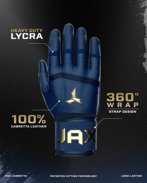 JAX Batting Gloves | Shadow Navy | Strap Cuff