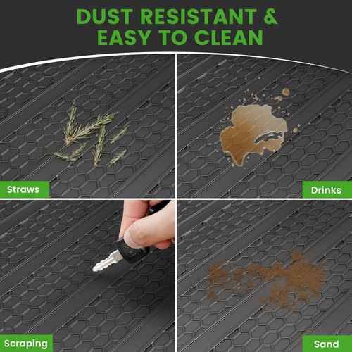 10L0L Golf Cart Club Car Floor Mat 6mm Thick Rubber Full Coverage Liner Mats Replacement,Non-Slip Heavy-Duty, Easy to Clean, Fits Club Car DS 1982-2013 / Villager 1982-2018 (Red/Black)