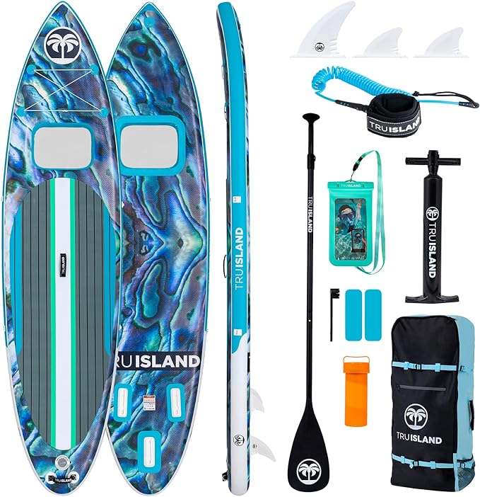 TRUISLAND Inflatable Paddle Board, Stand Up Paddle Board with Backpack, Non-Slip Thickened Deckpad, Waterproof Phone Case,...