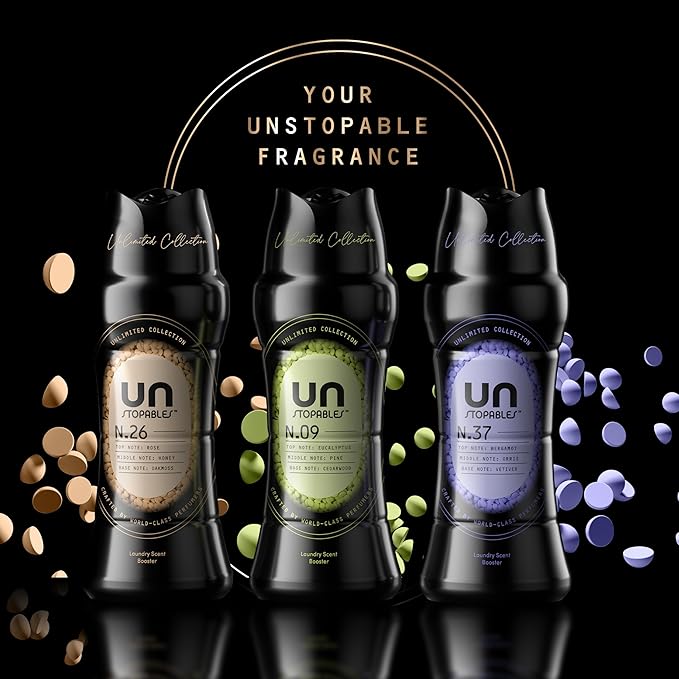 Downy Unstopables Unlimited Collection In-Wash Laundry Scent Booster Beads, No. 26, Fine Fragrance, Long-Lasting Fresh Scent Beads, 10.7 oz