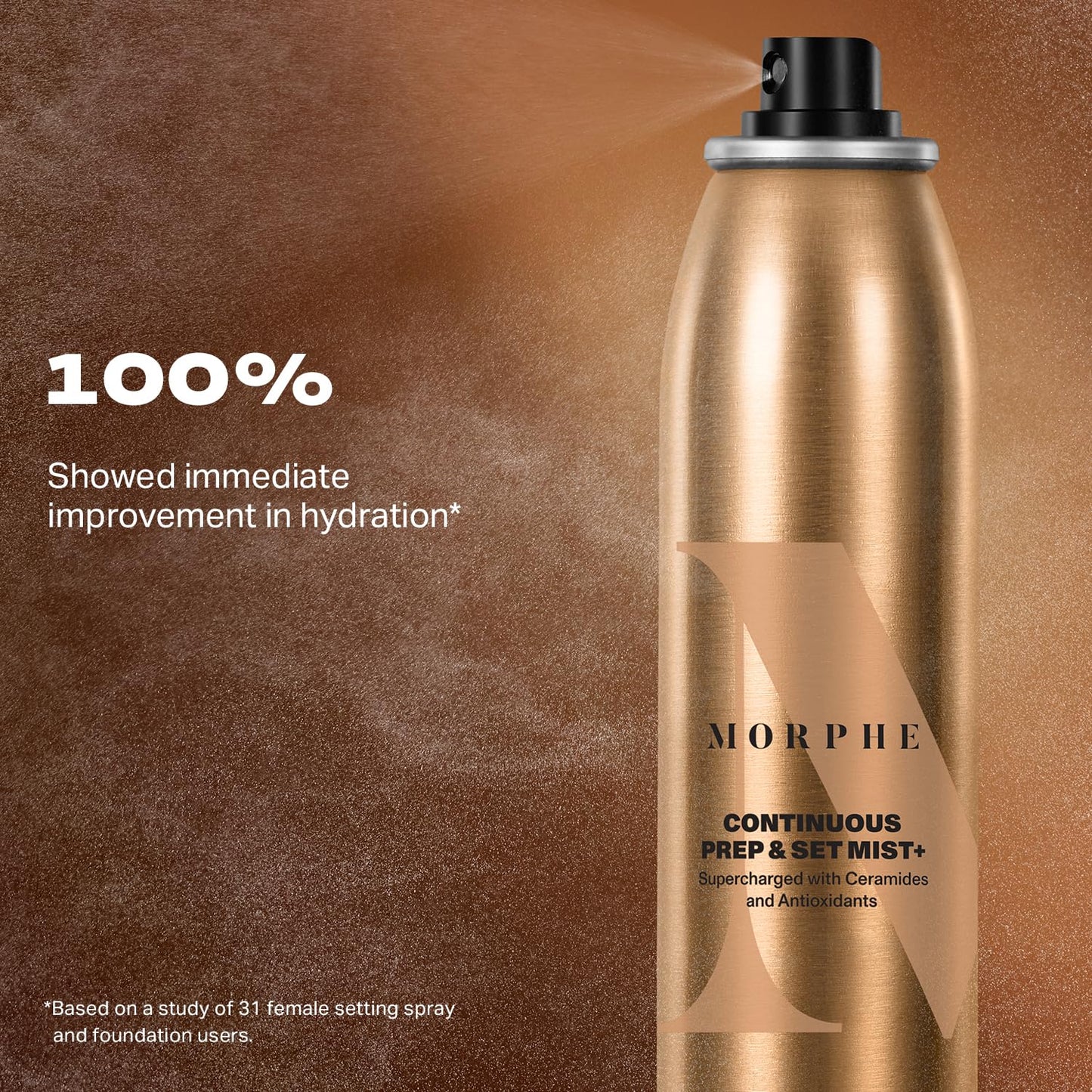 Morphe Mini Continuous Prep & Set Setting Spray - Travel Size Setting Spray for Makeup - Micro-Fine Face Mist Enriched with Cera
