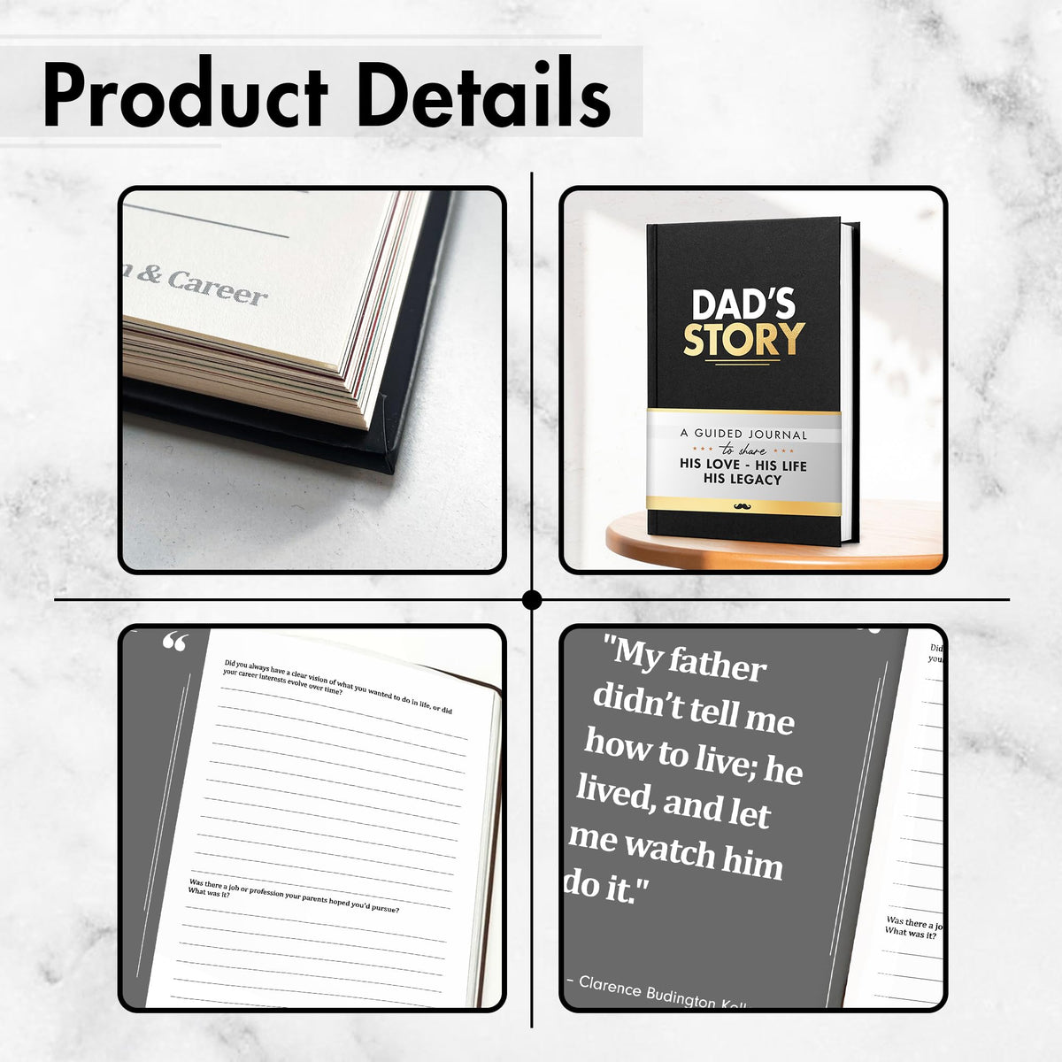Dad's Story: Gifts for Dad – Guided Journal for Fathers to Share Their Life & Love, Memory Keepsake Book for Dad from Daughter or Son, Father’s Day, Birthday, Christmas & Retirement Presents for Dad