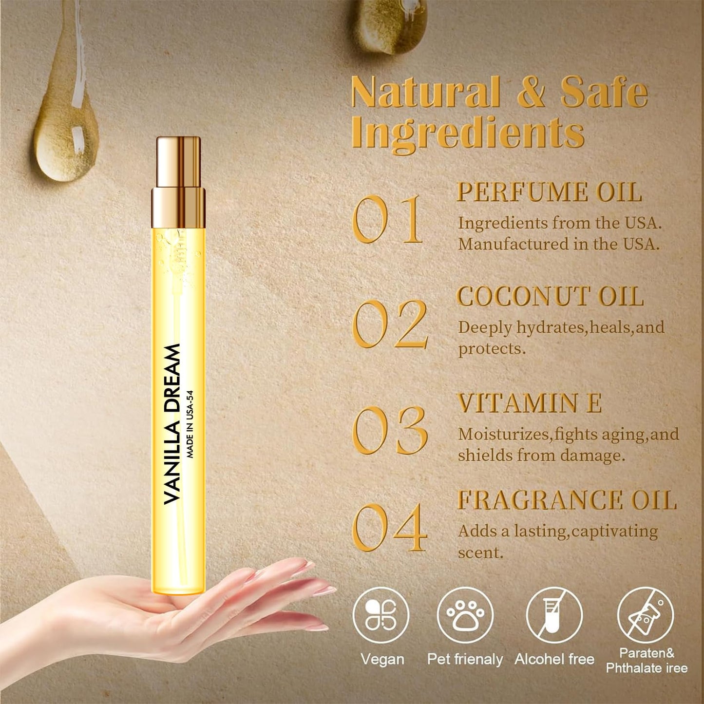 PUREU Pheromones Perfumes for Women & Men Amber Vanilla Long Lasting Pheromone Perfume Oils Cologne for Men Wife Gift Ideas.Travel Size 0.4oz/12 mL