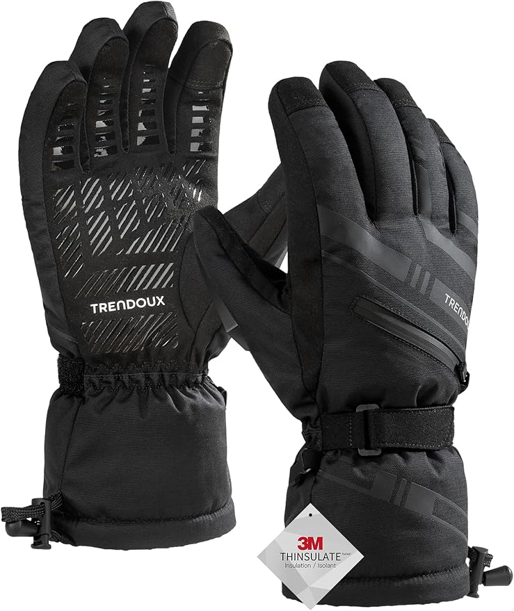 TRENDOUX Winter Ski Snow Gloves : 100% Waterproof 3M Thinsulate -40°F Cold Weather Windproof Warm Lined Gloves for Men Wom...