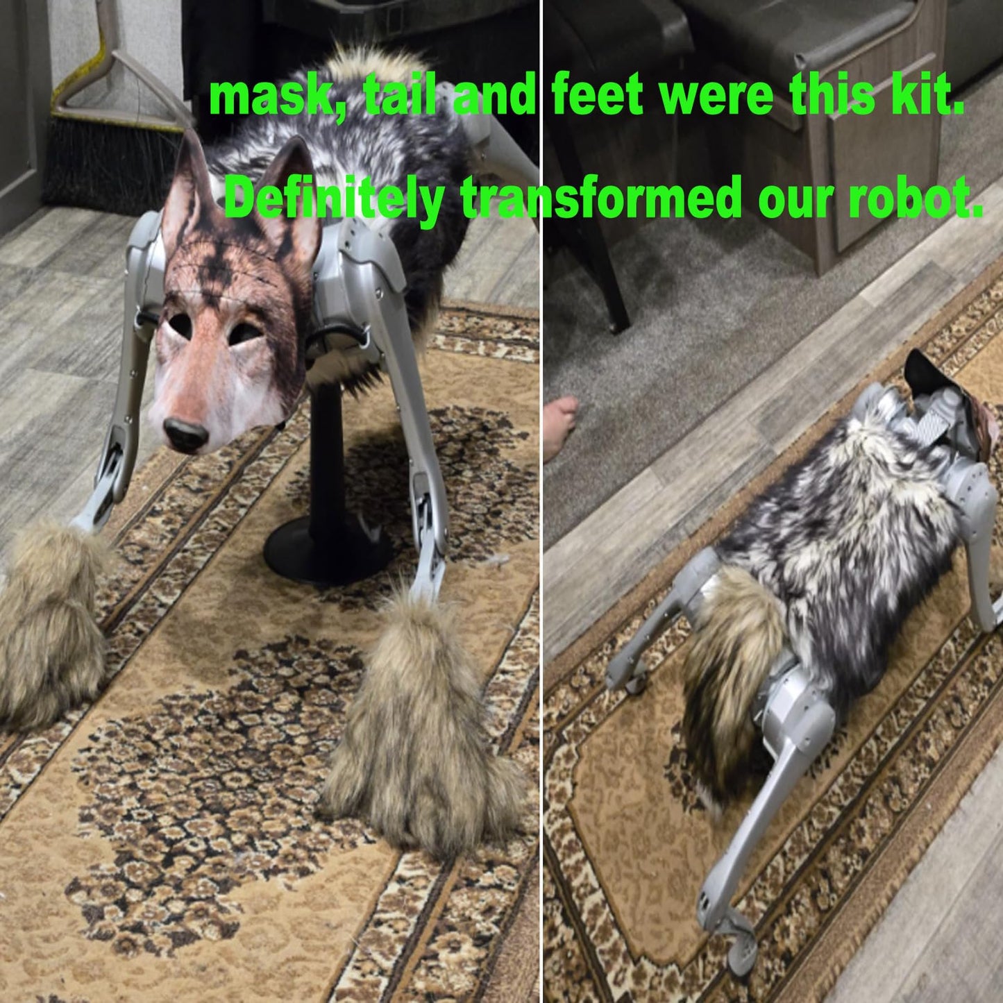 Valpeak Unleash Your Inner Wolf with Our Therian Wolf Mask, Tail, and Paw Set(brown wolf mask)