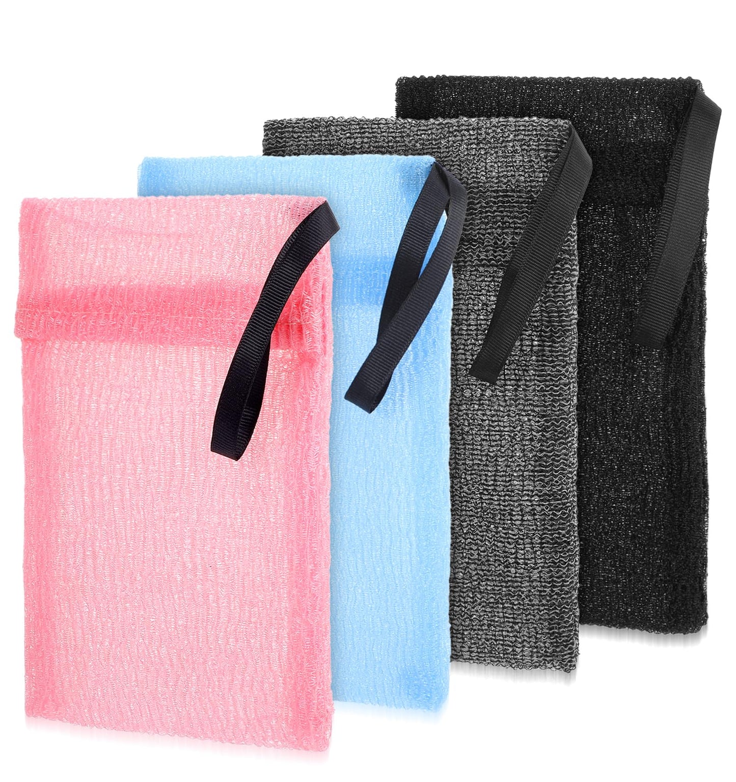 ValueBargain 4 Pcs Bar Soap Bag for Washing Body, Exfoliating Soap Bag Scrubber Pouch Sack for Bath Shower, Facial Cleaning, Tra