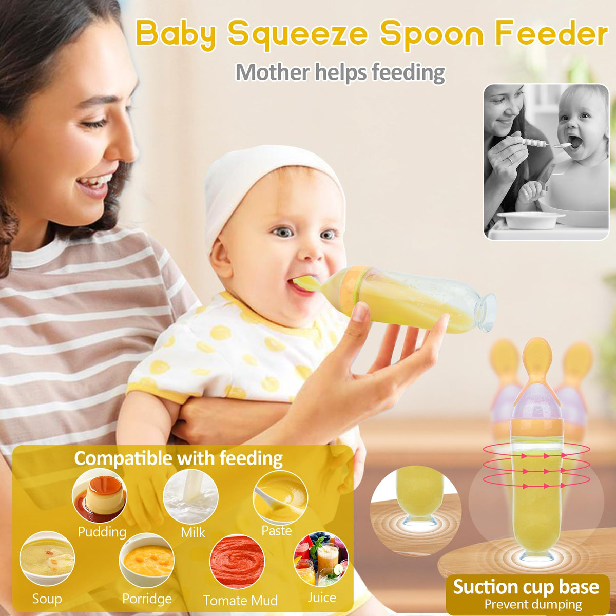 WAJIAYON Easter Bunny Baby Fruit Feeder Pacifier | Infant Fruit Food Feeder Pacifier & Food Dispensing Spoon | Fresh Fruit Teethers for Babies | Silicone Feeder Baby,Gifts for Boys and Girls-Rabbit