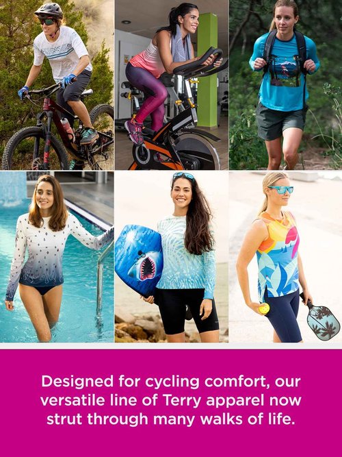 Terry Breakaway Mesh Short Sleeve Cycling Jersey Women UPF 50+ Sun Shirt 10 Inch Front Zip Relaxed Fit Reg. & Plus Sizes - Pink Dots, X Large