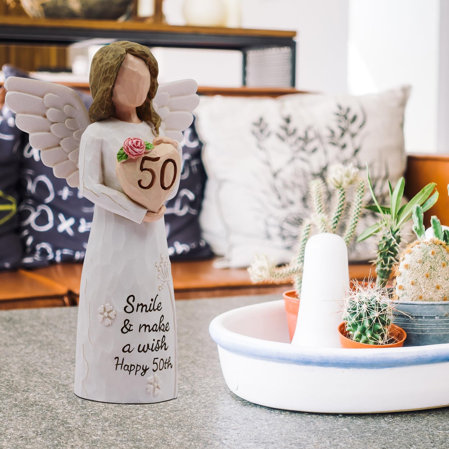 AcowSpt 50th Birthday Gifts for Her, 50th Birthday Gifts for Women, 50 Year Old Gifts for Women, Sculpted Hand-Painted Figurine